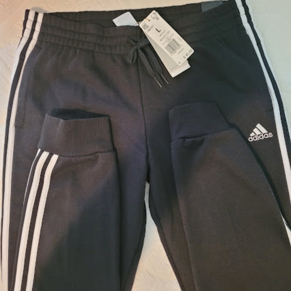 Adidas Warm-Up Slim Tapered Track Pants, Black, Large - Picture 2 of 7